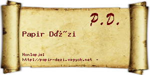 Papir Dézi névjegykártya